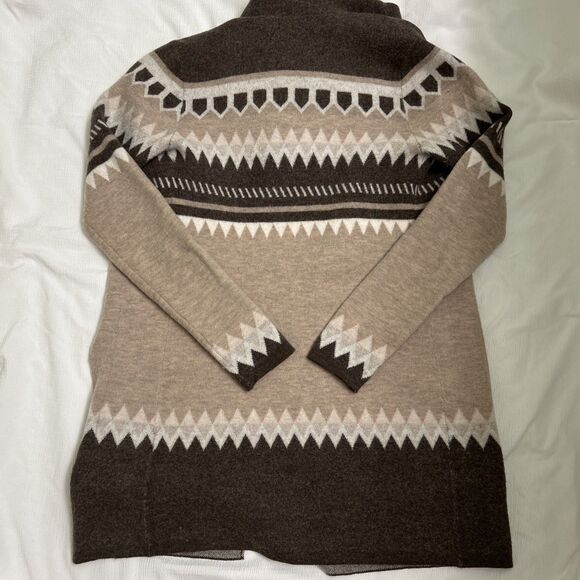 Merino wool Toad and Company Brown Navajo theme Hooded sweater jacket women’s XS - Picture 6 of 6